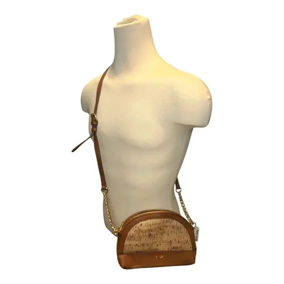 Anne Klein Tan Cork Triple Compartment Crossbody Purse - Picture 2 of 11